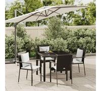 vidaXL 5-delige Tuinset met kussens poly rattan zwart3184976 Noir G