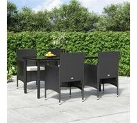 Ensemble de Salle à Manger de Jardin Coussins 7 pcs Marron Noir Dîner vidaXL
