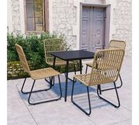 vidaXL 5-delige Tuinset poly rattan en glas3060232 G