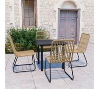 vidaXL 5-delige Tuinset poly rattan en glas3060238 G