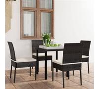vidaXL Ensemble de salle à manger de jardin 5 pcs Résine tressée Noir 3065694
