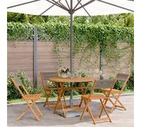 vidaXL 5-delige Tuinset polypropeen en massief hout grijs3281770 G