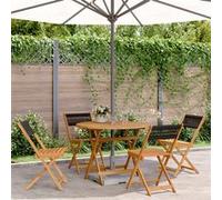 vidaXL 5-delige Tuinset polypropeen en massief hout zwart3281769 G