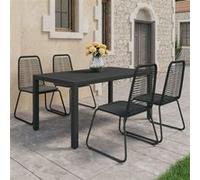 vidaXL 5-delige Tuinset PVC-rattan zwart3060120 Noir