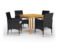 Vidaxl Ensemble De Salle À Manger De Jardin 5 Pcs Noir