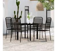 vidaXL 5-delige Tuinset zwart3099138 Noir G
