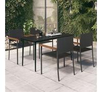 vidaXL 5-delige Tuinset zwart3099421 Noir G