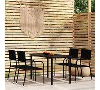 Vidaxl Ensemble De Salle À Manger De Jardin 5 Pcs Noir