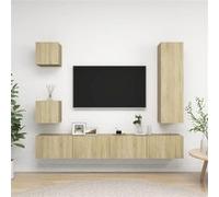 vidaXL Ensemble de meubles TV 3079012 5 pièces Chêne Sonoma bois d'ingénierie avec rangement