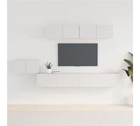 Ensemble de Meubles TV 5 pcs Blanc Bois d'Ingénierie Divertissement vidaXL