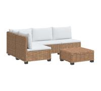 vidaXL 5 pc Ensemble de Salon en Rotin avec Coussins GENDT Naturel, Salon, Jardin et terrasse, Ensemble de Salon en rotin, sièges modulables, canapé Confortable, mobilier d'extérieur Durable