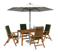 vidaXL 5-Piece Garden Dining Set Naturel Bois d'Acacia Massif