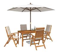 vidaXL 5-Piece Garden Dining Set Naturel Bois d'Acacia Massif