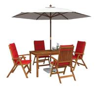vidaXL 5-Piece Garden Dining Set Naturel Bois d'Acacia Massif