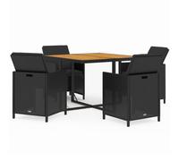 vidaXL 5-tlg. Groupe de jardinage avec baisers Poly Rattan Schwarz