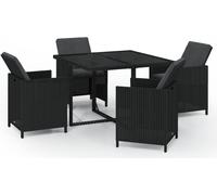 vidaXL 5-tlg. Groupe de jardinage avec baisers Poly Rattan Schwarz
