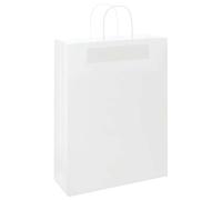 vidaXL 50 Sacs en Papier Blanc avec Poignées - Sac Cadeau 32x12x42 cm