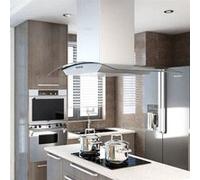 vidaXL Hotte Ilot Acier Inoxydable LED Hotte Cheminée Aspirante de Cuisine 50664