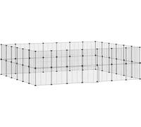 vidaXL 52 pcs. cage pour animaux domestiques avec porte noir 35x35 cm acier