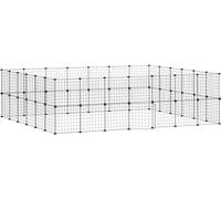 vidaXL 52 pcs. cage pour animaux domestiques avec porte noir 35x35 cm acier