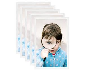 vidaXL 5x Collage de Cadres Photo de Table Cadre d'Image Décoration Salon Salle de Séjour Chambre à Coucher Bureau Dortoir Blanc 21x29,7 cm MDF