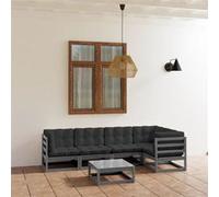 Vidaxl Salon De Jardin 6 Pcs Avec Coussins Bois De Pin Massif