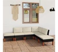 Salon de Jardin 5 pcs avec Coussins Résine Tressée Gris Patio Mobilier vidaXL