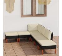 Vidaxl Salon De Jardin 6 Pcs Avec Coussins Résine Tressée Noir