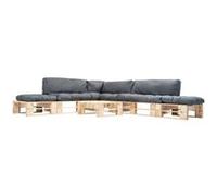 Bois Ensemble de Canapé de Jardin Palette 6 pcs et Coussins Rouge Salon vidaXL