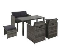 vidaXL 6-delige Tuinset met kussens poly rattan grijs43905 Gris G