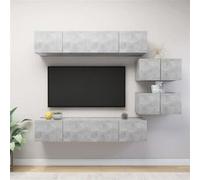 vidaXL Ensemble de meubles TV 6 pcs Gris béton Bois d'ingénierie