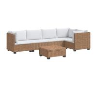 vidaXL 6 pc Ensemble de Salon en rotin avec Coussins GENDT Naturel, Ensemble de Salon en rotin, sièges modulables pour Salon, Jardin et terrasse, Coussins Confortables, Design Pratique
