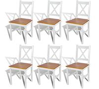 Chaises De Salle À Manger Design Ergonomique & Finition Facile À Nettoyer 6 Pcs Pin Massif Marron