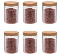 Vidaxl 6 Pcs Pots De Conservation En Verre Et Couvercle En Liège 650ml