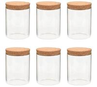 vidaXL Pots de conservation en verre – Couvercles en liège – 650 ml – 6 pièces