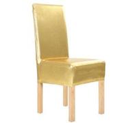 vidaXL 6 st Stoelhoezen recht stretch goud133558 Or G
