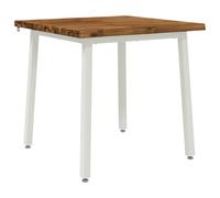 vidaXL 60 x 55 x 75 cm Bois d'Acacia Massif Naturel et Blanc