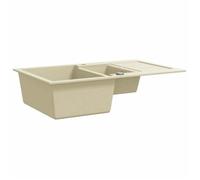 VIDAXL(6666)Évier de cuisine Granit Double lavabo Beige 80 x 50 x 30.6 cm Évier réversible moderne