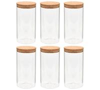 vidaXL Bocaux de conservation en verre 6x – Couvercles en liège – 1400 ml – pour pâtes & riz