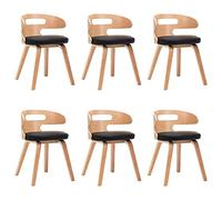 Chaises De Salle À Manger 6 Pcs Noir Bois Courbé Et Similicuir - Vidaxl Noir