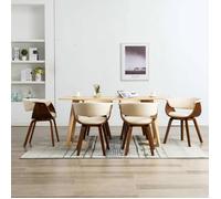 vidaXL Chaises de salle à manger 278726 – Set de 6 chaises en bois courbé