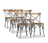 vidaXL Chaises à manger lot de 6 bois de manguier massif et acier