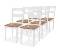 4x Chaise Salle à Manger Hévéa Blanc Chaise à Manger Chaise de Cuisine vidaXL