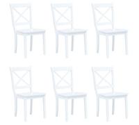 Chaises De Salle À Manger 6 Pcs Design Ergonomique Avec Finition Bois Massif Caoutchouc Blanc