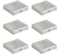 vidaXL Bouchons de poteau de clôture 6 pcs Métal galvanisé 81x81 mm