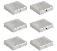 vidaXL 6x Bouchons de Poteau de Clôture Pyramidaux Chapeau de Poteau Capuchon Terrasse Porche Extérieur Galvanisé à Chaud Métal Galvanisé 81x81 mm