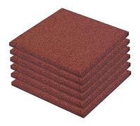 vidaXL 6X Carreau de Protection Antichoc Caoutchouc Rouge Carreau Revêtement