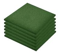 vidaXL 6X Carreaux de Protection Antichoc Pailasson Tapis de Sol Revêtement de Sol Allée Patio Aire de Jeux Caoutchouc 50x50x3 cm Vert