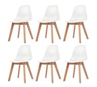 vidaXL 6x Chaise de Salle à Manger Blanc Chaises à Manger Chaises de Cuisine 244773
