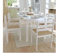 vidaXL 6x Chaise de Salle à Manger Bois Carré Blanc Chaises à Manger Cuisine 272092